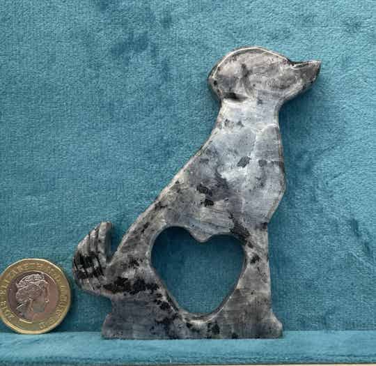 Larvikite Dog Silhouette (Stock No.631)
