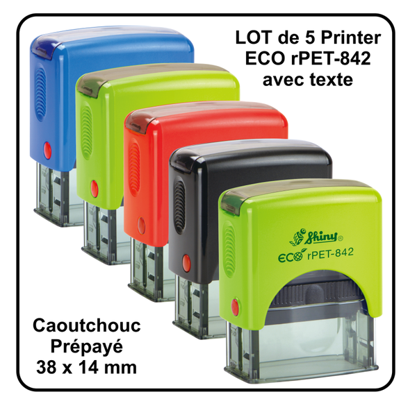 Lot de 5 "Printer ECO rPET-842 avec caoutchouc prépayé"
