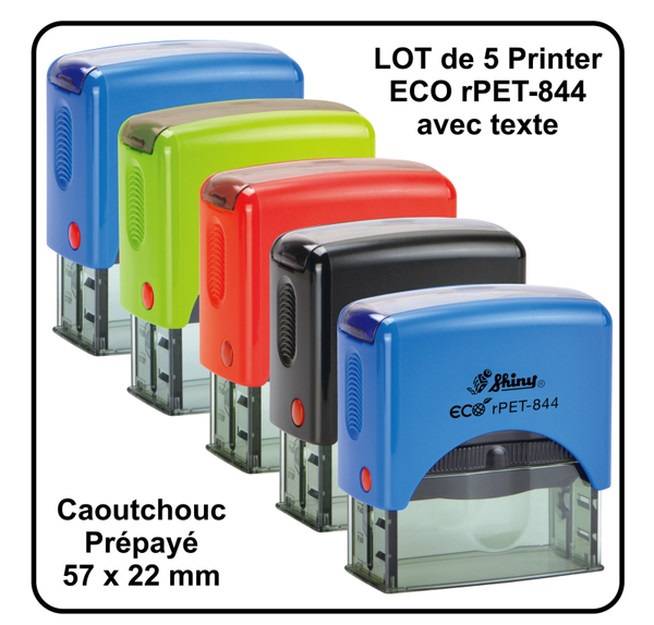 Lot de 5 "Printer ECO rPET-844 avec caoutchouc prépayé"