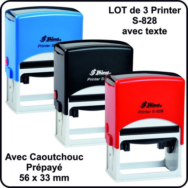 Lot de 3 "Printer S-828 avec caoutchoucs prépayés"