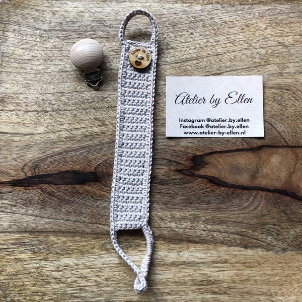 Gehaakt speenkoord #104 Oatmeal