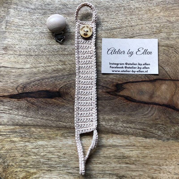 Gehaakt speenkoord  #111 Rose Quartz