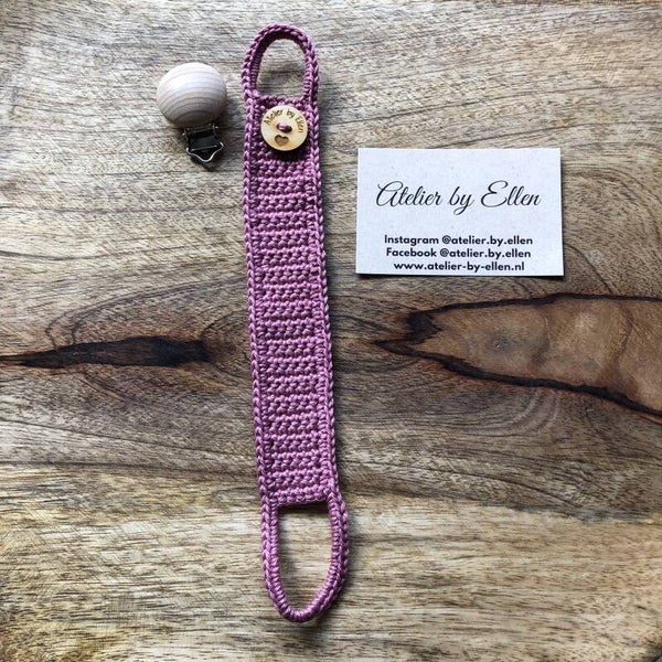 Gehaakt speenkoord  #112 Heather