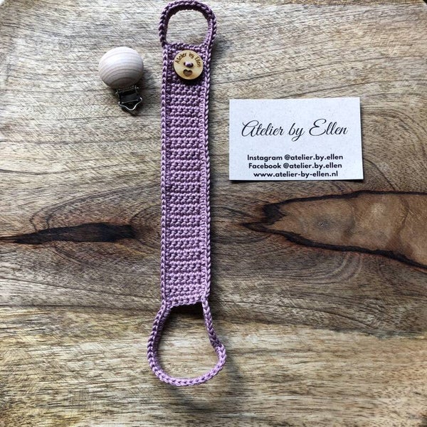 Gehaakt speenkoord #113 Foxglove