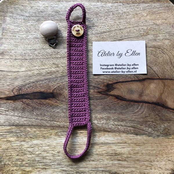 Gehaakt speenkoord  #114 Mauve