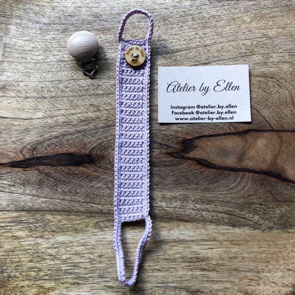 Gehaakt speenkoord  #115 Wisteria