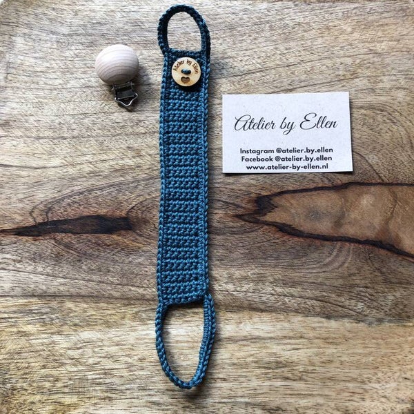 Gehaakt speenkoord  #116 Teal