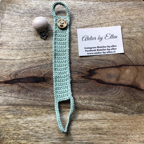 Gehaakt speenkoord #121 Celadon