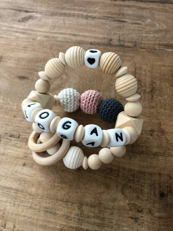 3D-bijtring (#08) Oudroze