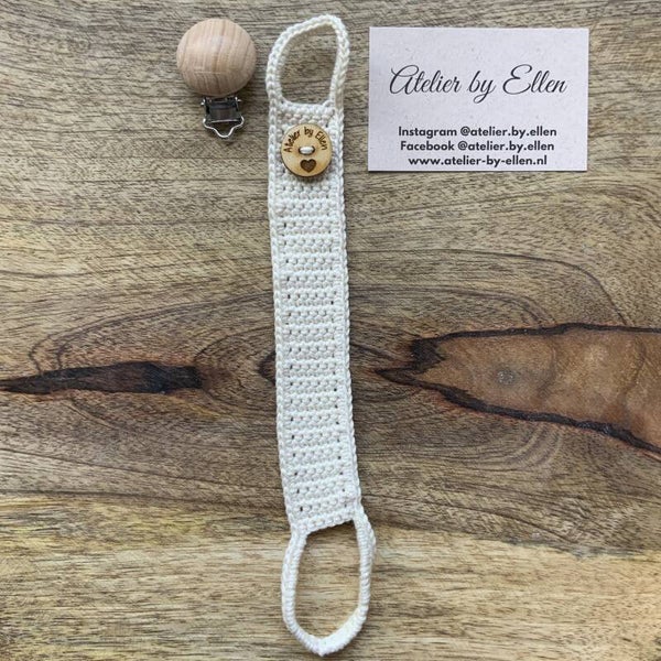 Gehaakt speenkoord #002 Cream