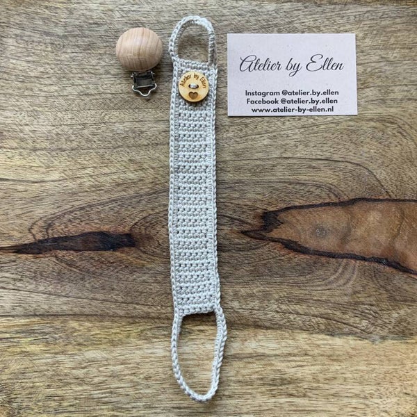 Gehaakt speenkoord #004 Birch