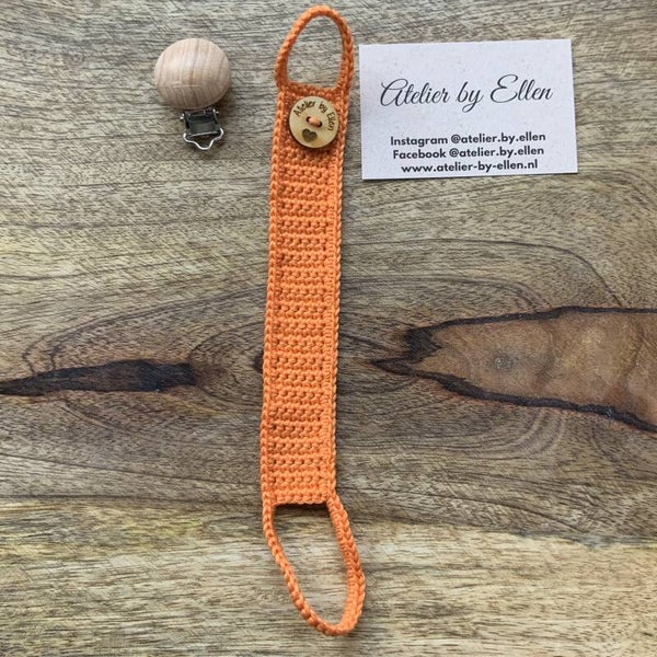 Gehaakt speenkoord #016 Cantaloupe