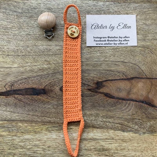 Gehaakt speenkoord #017 Papaya