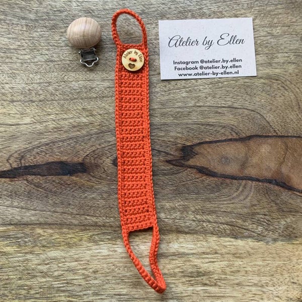 Gehaakt speenkoord  #022 Fiery Orange