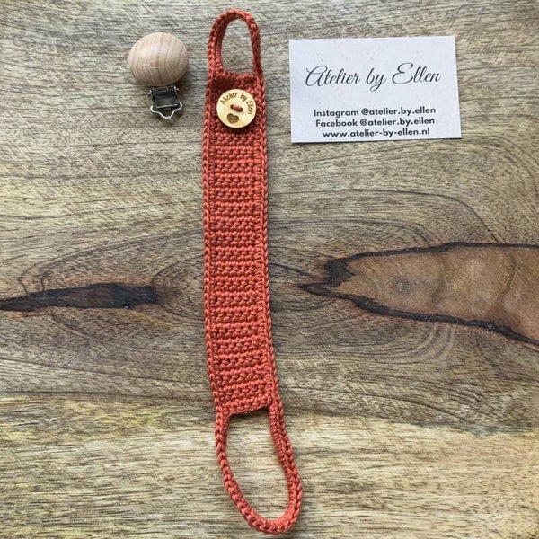 Gehaakt speenkoord #023 Brick