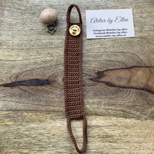 Gehaakt speenkoord  #027 Brunet