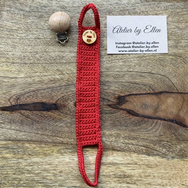 Gehaakt speenkoord  #031 Cardinal