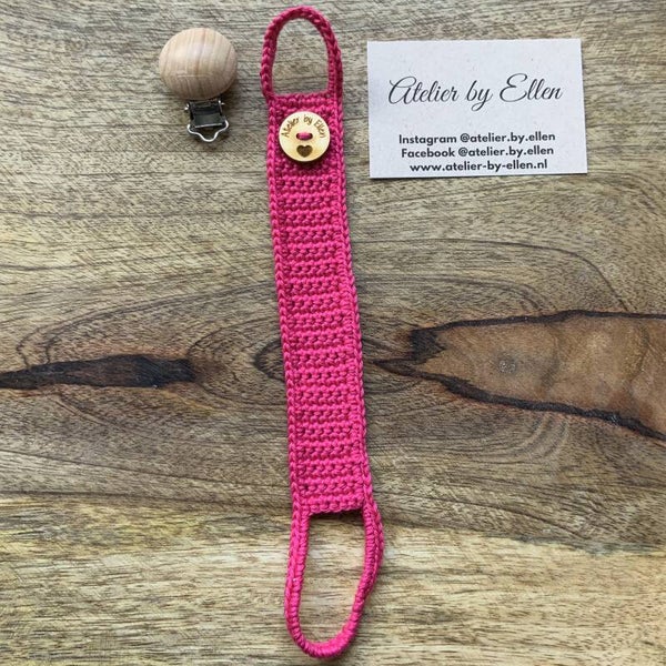 Gehaakt speenkoord #035 Girly Pink