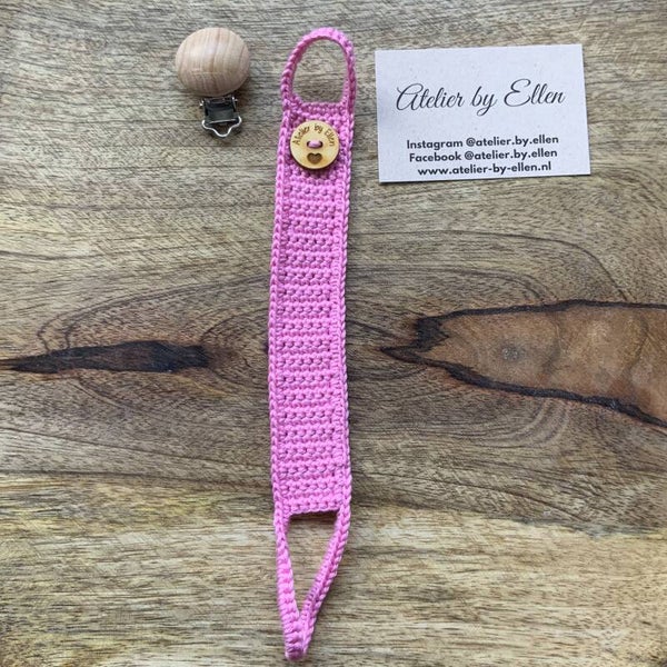 Gehaakt speenkoord #037 Cotton Candy