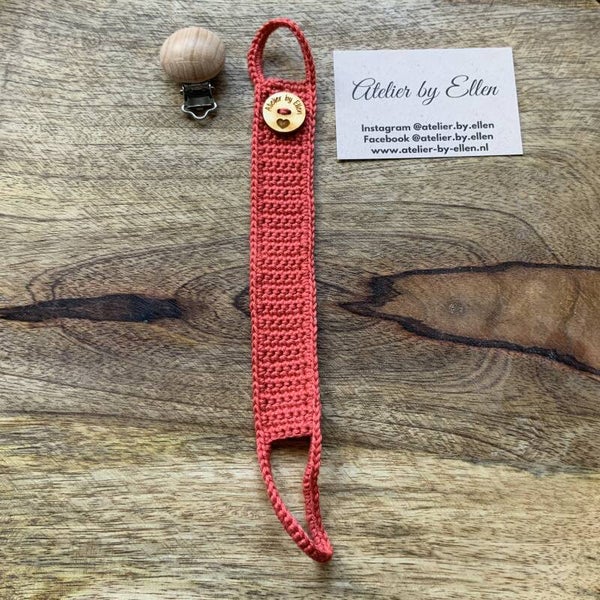 Gehaakt speenkoord #041 Coral