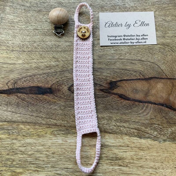 Gehaakt speenkoord  #044 Light Pink