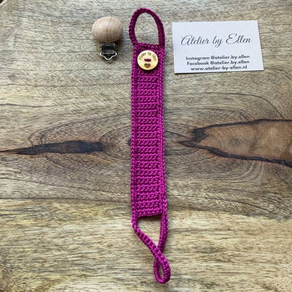 Gehaakt speenkoord   #050 Purple Bordeaux