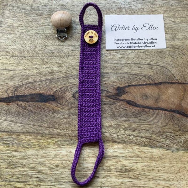 Gehaakt speenkoord  #054 Grape