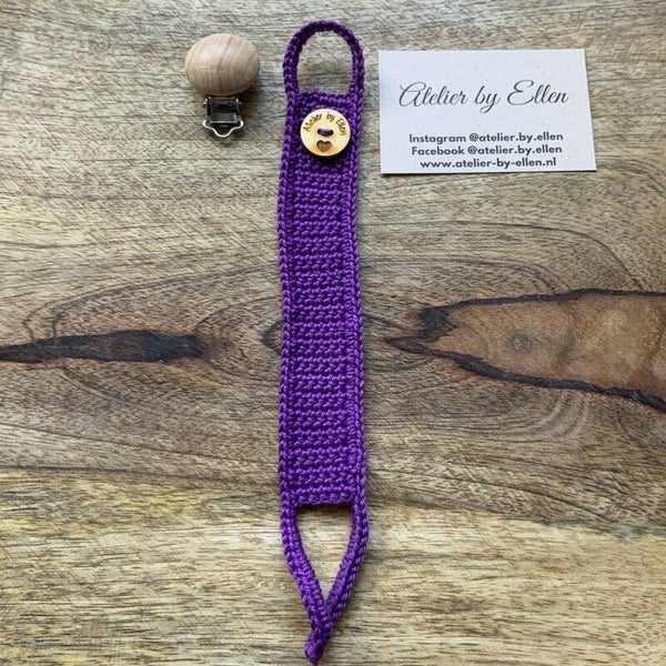 Gehaakt speenkoord #055 Lilac