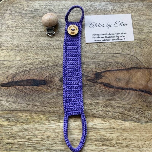 Gehaakt speenkoord #056 Lavender