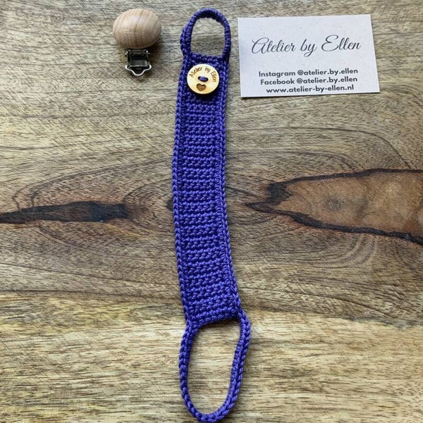 Gehaakt speenkoord  #057 Clematis