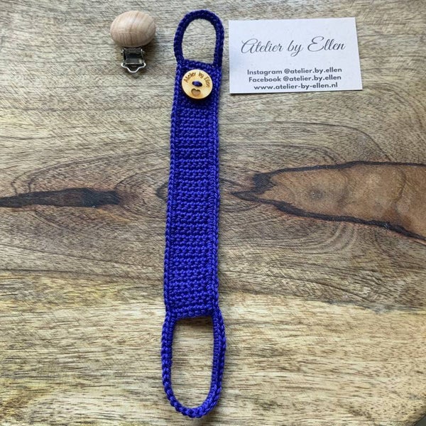 Gehaakt speenkoord #058 Amethyst