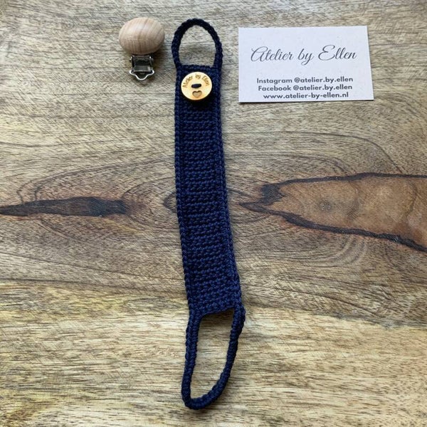 Gehaakt speenkoord #059 Dark Blue