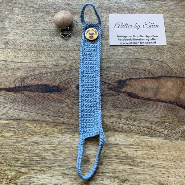 Gehaakt speenkoord  #062 Larimar