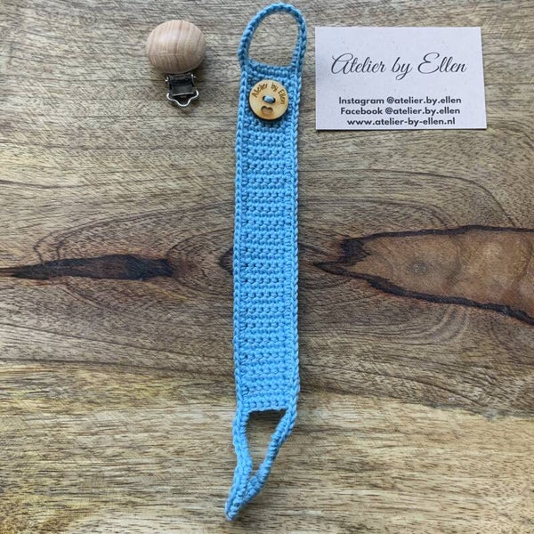 Gehaakt speenkoord #064 Nordic Blue