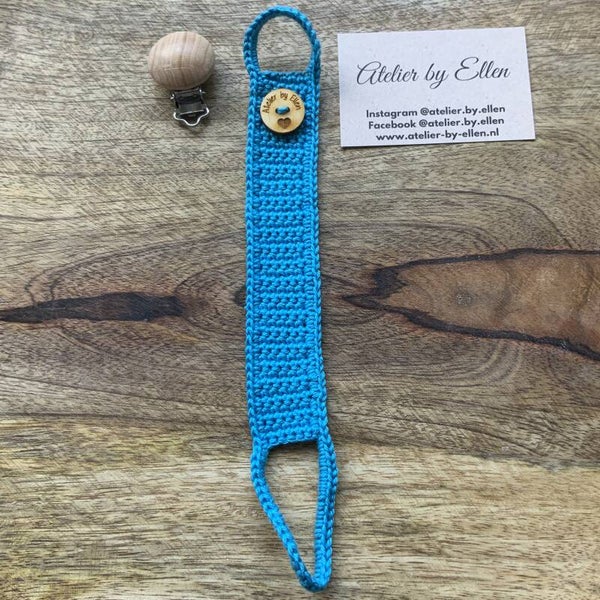 Gehaakt speenkoord  #066 Blue Lake