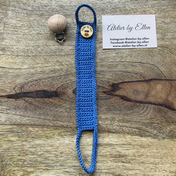 Gehaakt speenkoord #067 Pacific Blue