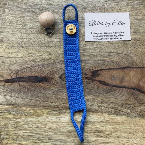 Gehaakt speenkoord  #068 Sapphire