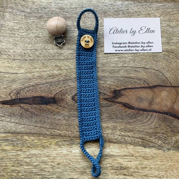 Gehaakt speenkoord #069 Petrol Blue