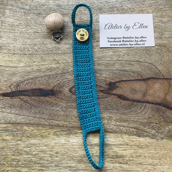 Gehaakt speenkoord #070 Petroleum