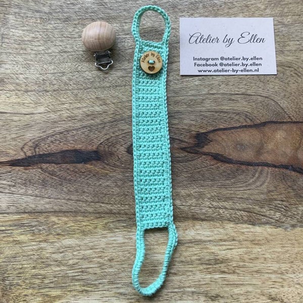 Gehaakt speenkoord  #075 Green Ice