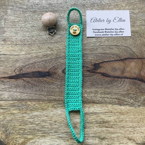 Gehaakt speenkoord  #076 Mint