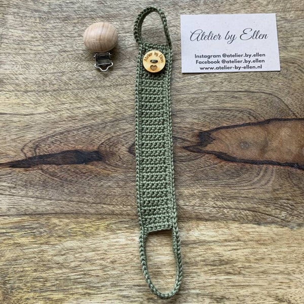 Gehaakt speenkoord #090 Olive