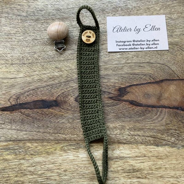 Gehaakt speenkoord  #091 Khaki