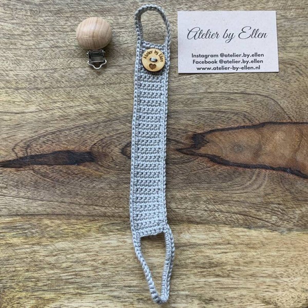 Gehaakt speenkoord #095 Soft Grey