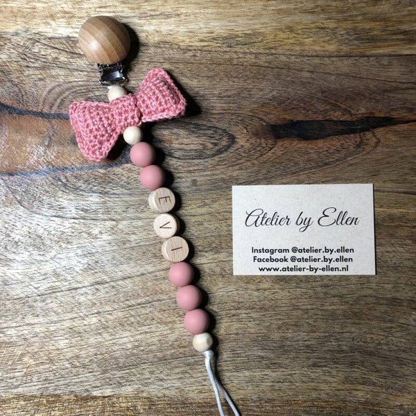 Speenkoord (met naam) #047 Old Pink