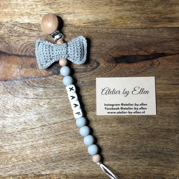 Speenkoord (met naam) #095 Soft Grey