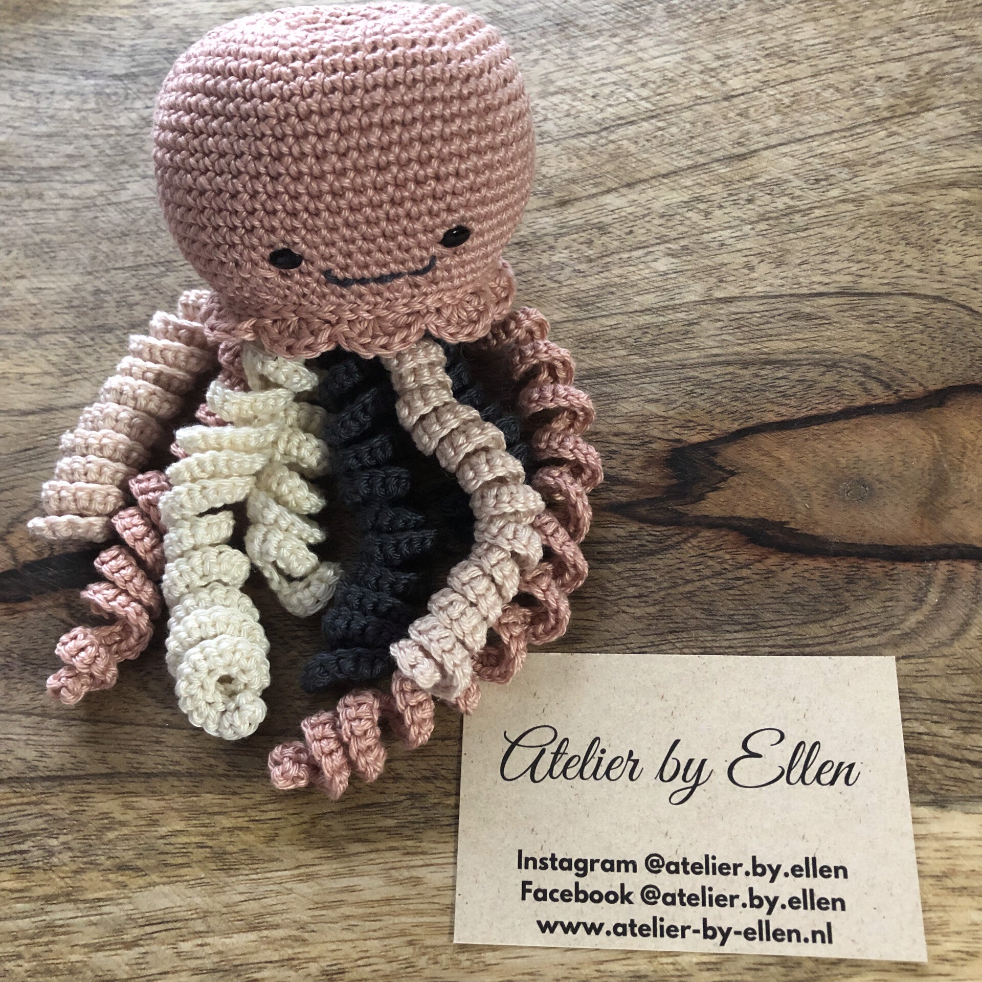 Octopus knuffel (#08) Oudroze