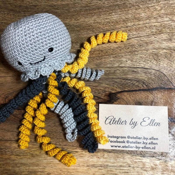 Octopus knuffel (#09) Oker