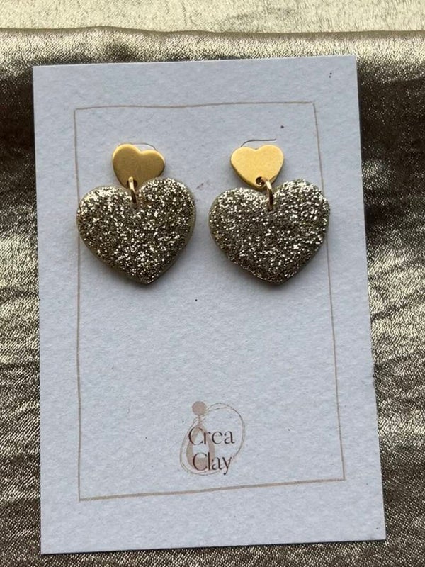 Hearts S champagne glitter