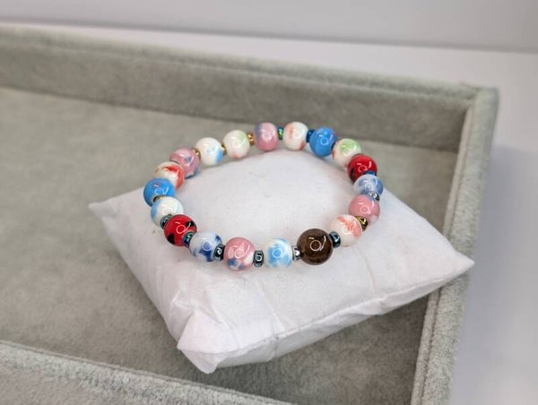 炫彩手工陶瓷珠手鍊 (極光23) Handmade Porcelain bracelet (Aurora 23 Crystal)